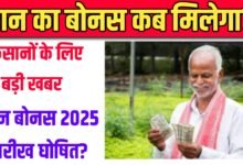 When will the farmers of Chhattisgarh get paddy bonus in 2025?