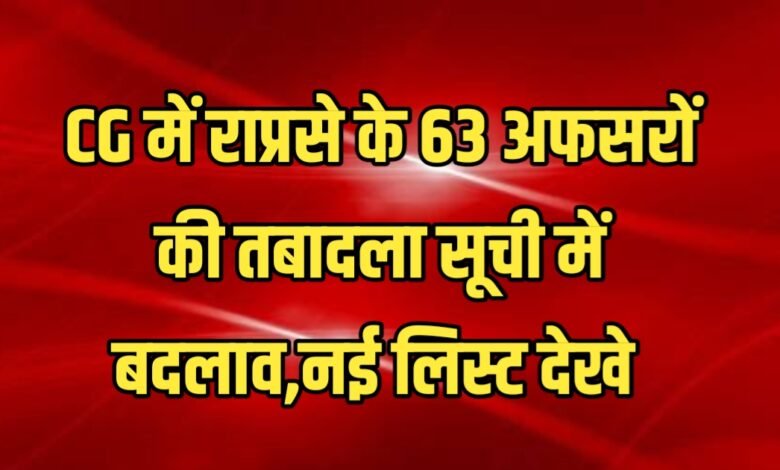 राप्रसे के 63 अफसरों के तबादले में नया ट्विस्ट, 7 अफसरों के बदले गए पद